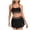 Black, variant on Linfrsh Two Piece High Waisted Bikini Set for Women 2025 Spaghetti Straps Swim Top with Reversible Bottom Bathing Suit for Women Tummy Control Black,XL