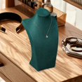 thumbnail image 4 of Green Velvet Stand, Jewelry Neck Model Props Bust Holder, Jewelry Pendant Chain Rack Display Necklace Easel Stand , Green 30cm, 4 of 7