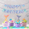 thumbnail image 4 of Anor WishLife - Pancarta de cumpleaños con sirena brillante, pancarta de sirena, suministros de fiesta de sirena, decoración de cumpleaños de sirenita para niñas, niños, hogar, aula, baby showers, primer cumpleaños Zhivalor OTTO-ZYS-0056, 4 of 5