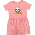 thumbnail image 3 of Inktastic Sloth Pizza Girls Toddler Dress, 3 of 5