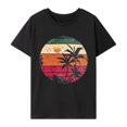 thumbnail image 3 of Camiseta para mujer, camisetas de verano, disfraz de recuerdo, camisa con cuello redondo para vacaciones, uso diario, viajes en la calle M, 3 of 7
