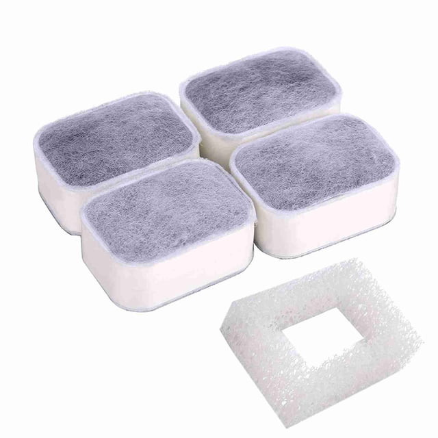 Filtros de repuesto para fuente de agua, 1 filtro de espuma, 4 filtros de carbón activado de algodón premium para mascotas