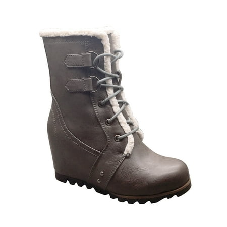 Women's Time and Tru Wedge Winter Boot (Best Female Winter Boots)
