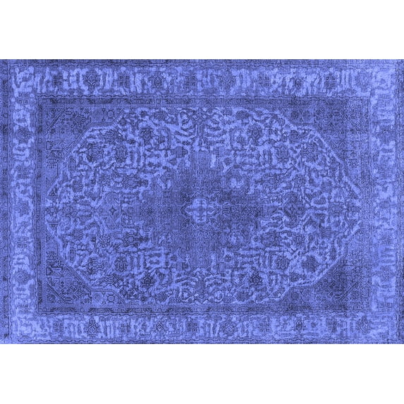 Ahgly Company Indoor Rectangle Oriental Blue Industrial Area Rugs, 2' x 3'