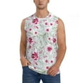 thumbnail image 2 of Goofa Lilies Flowers Printed Men's Sleeveless T-Shirt - Athletic Gym Workout Tank Top for Men - Moisture-Wicking, UPF 30+ Quick-Dry Muscle Tee-Small, 2 of 8