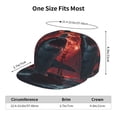 thumbnail image 4 of Zufioo Red Moon Shark Sailboat Print Flat Brim Baseball Cap, Sun Protection, Sweat Absorption, Adjustable Sports Cap, Suitable for Men and Women in All Seasons, 4 of 7