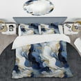 thumbnail image 2 of Designart "Patterned Celestial Elegance in Gold and Blue Marble III" Marble Bedding Covert Set - Glam Bed Set With 2 Shams, 2 of 5