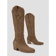 thumbnail image 4 of Women's Pointed Toe Chunky Heel Western Style Knee High Riding Boots & Winter Warm Boots, 4 of 5