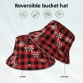 thumbnail image 2 of KLL Red Buffalo Plaid Bucket Hat for Women Men Packable Travel Beach Sun Hat Outdoor Rave Accessories Reflective Fisherman Cap, 2 of 7