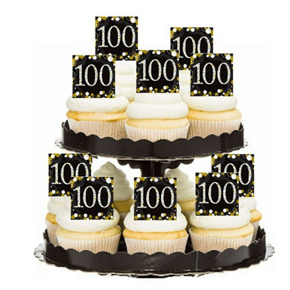 100th MyShinningStar Birthday / Anniversary Celebration Edible Cupcake Decoration Toppers / Picks -24pk
