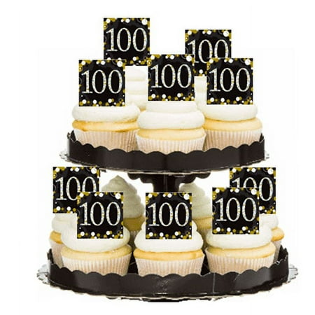 100th MyShinningStar Birthday / Anniversary Celebration Edible Cupcake Decoration Toppers / Picks -24pk