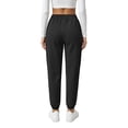 thumbnail image 6 of TEMOFON Sweatpants for Women Cargo Drawstring Joggers with Pockets Comfy Fall Pants Winter Clothes Fleece Lined Thermal Athletic Trousers Black L, 6 of 9