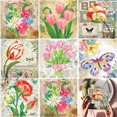 thumbnail image 2 of Tarjetas de Felicitación de pintura de diamantes DIY, tarjetas pintadas de diamantes florales Vintage, bordado de diamantes de mosaico hecho a mano, tarjetas de agradecimiento, 2 of 4