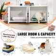 thumbnail image 4 of VEVOR Cat Litter Box Enclosure Wooden Litter Box Furniture Hidden 2 Rooms White, 4 of 9