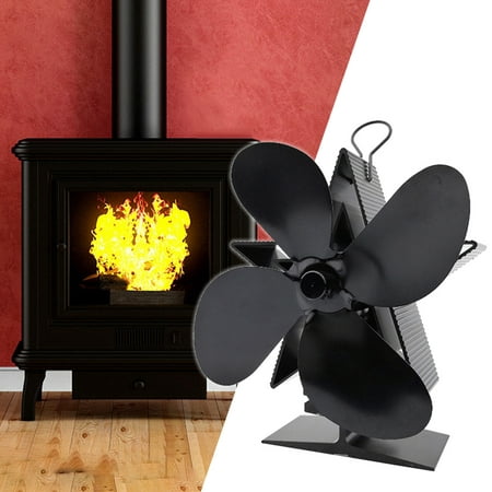 

HYDa Xmas Star Shape Portable 4 Blades Heat Self Powered Log Wood Fireplace Stove Fan