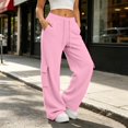 thumbnail image 6 of XIAONU Solid Cargo Wide Leg Pants for Womens Drawstring Waist Flap Side Pockets Sport Trousers, 6 of 9