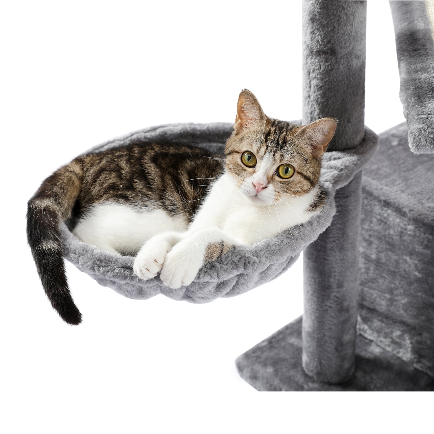 Pefilos 44" Multi-Level Modern Cat Tower for Indoor Cats with Scratching Post, Cozy Condo, Top Perch, Hammock and Dangling Ball For Small to Medium Cat Tree Tower for Adult Cats, Gray Pefilos 44" Multi-Level Modern Cat Tower for Indoor Cats with Scratching Post, Cozy Condo, Top Perch, Hammock and Dangling Ball For Small to Medium Cat Tree Tower for Adult Cats, Gray