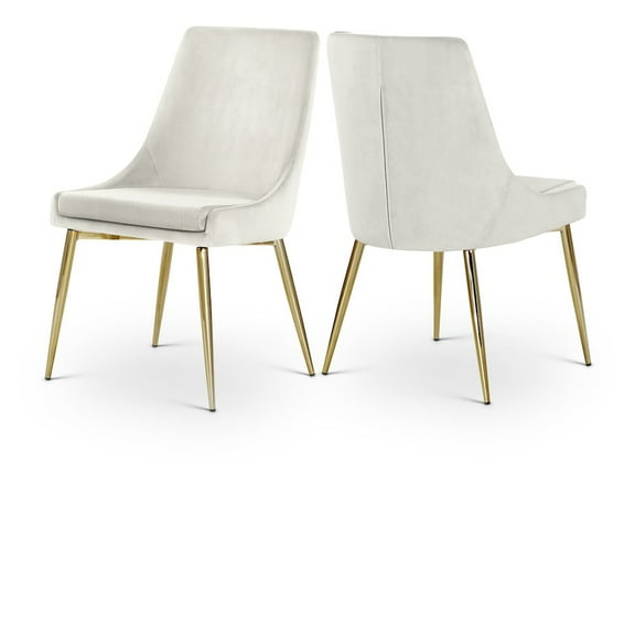 Meridian Furniture Karina Cream Velvet Dining Chair (Set of 2)
