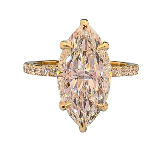 4.30Ct Marquise Lab Grown Diamond Engagement Ring IGI VS1 10K Gold