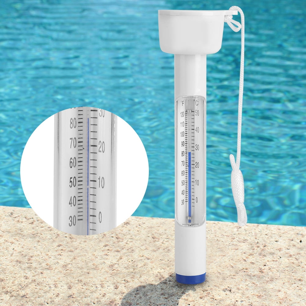 7/" Floating Thermometer 34/" Rope for Outdoor Fish Pond Swimming Pool Spa Hot Tub