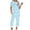 #437-Light Blue, variant on Censtreet Womens Pajamas Short Sleeve Sleepwear Tops and Capri Pants Pjs Print Pajama Sets
