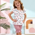 thumbnail image 2 of kaprioy Toddler Girl Clothes Toddler Baby Girl Summer Clothes Outfit Print T Shirt Top Jogger Pants Short Set Infant Girl Clothes 6 12 18 24 months 2T 3T 4T, 2 of 6