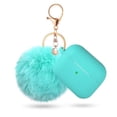 thumbnail image 1 of Airpods 3(2021), Apple Airpod 3rd Generation Women's Case, Air Pod 3rd Generation Charging Case Silicone Case with Pom Pom Keychain Accessory(Green), 1 of 5