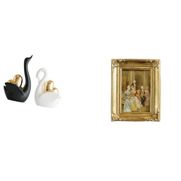 Elegantes Figuras De Pareja De Cisnes Y Marco De Fotos De Resina, Soporte Para Tarjetas De Presentación Para Decoración De Mesa, Estantería, Entrada, Dormitorio, Oficina, Casa De Campo,