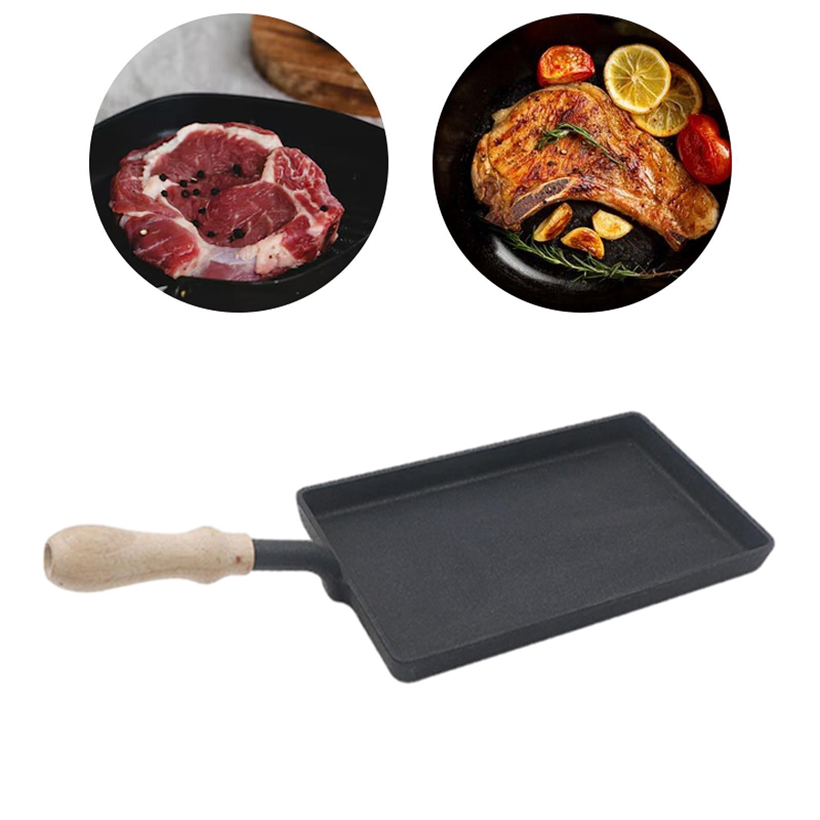 Esquirla Cast Iron Griddle Grilling Skillet Egg Frying Pan Steak Pan for Induction, Indoor Outdoor Restaurant Home Electric Gas Cooker