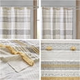 thumbnail image 4 of JERFIT 72x72 Inch Gray and Yellow Cotton Shower Curtain with Tassel Trim, Machine Washable Bathroom Decor with Pom Poms, 12 Holes, Water Resistant, 4 of 8