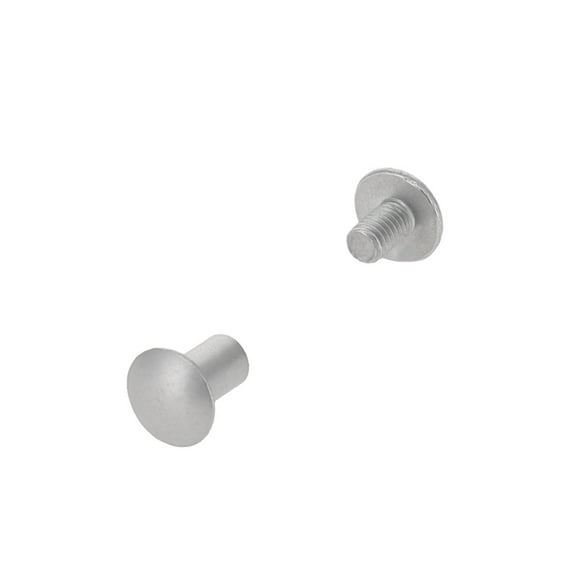 Chicago Screws, Dome Cap, Nickel Matte, Solid Brass-LL (50 per bag), Multiple Sizes