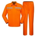 thumbnail image 2 of Penkiiy Unisex Work Suit With Long Sleeves Coat Jacket And Reflective Pants Color Blocking Set 2XL Orange, 2 of 4