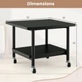thumbnail image 3 of Gymax Support d'Imprimante avec Rangement sous le Bureau Table d'Imprimante avec 4 Roues Noir, 3 of 10