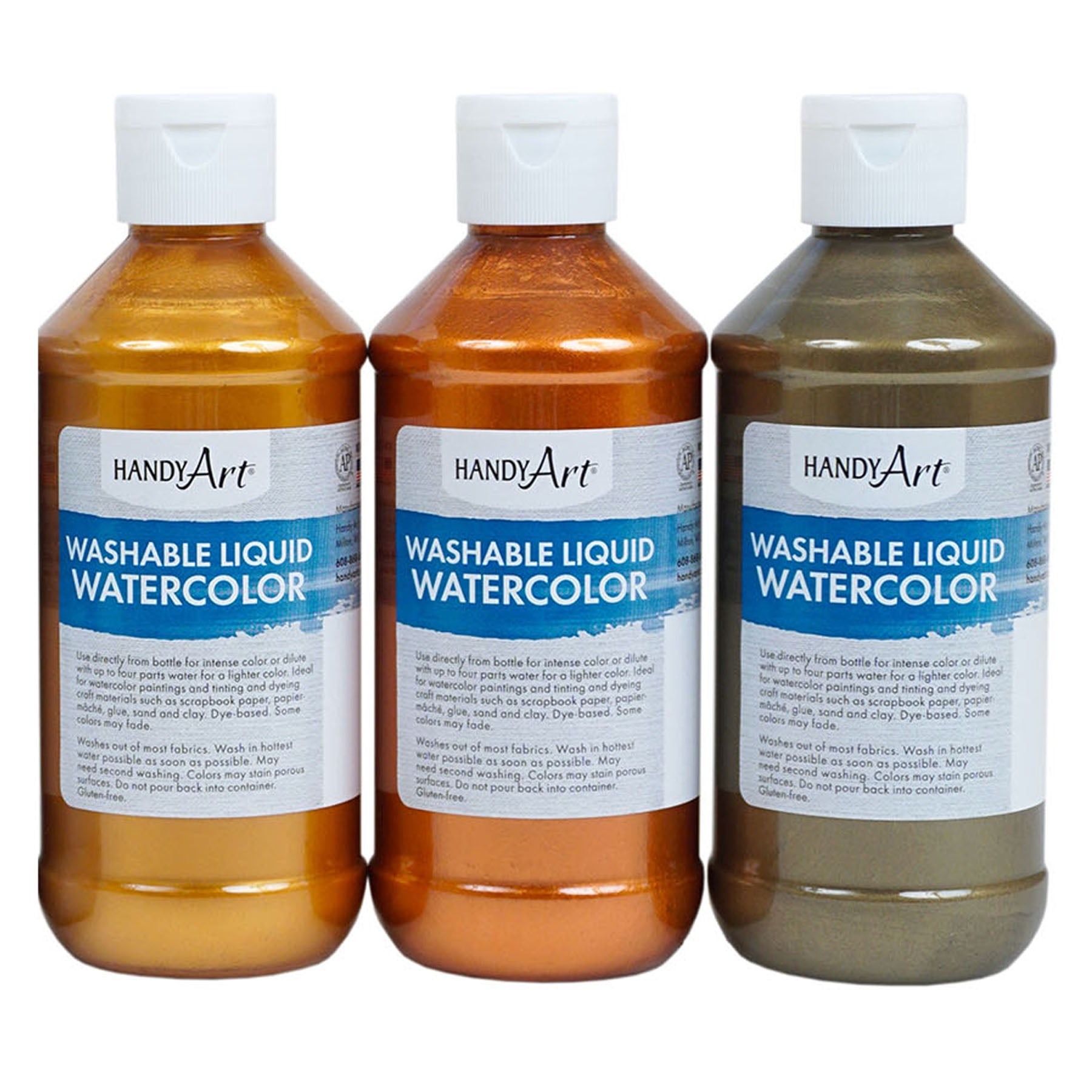 Handy Art Metallic Liquid Watercolor, 8 oz, Set of 6
