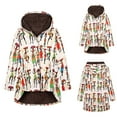 thumbnail image 2 of Veste à Capuche en Peluche Imprimée pour Femmes, Manteau en Polaire, 2 of 6