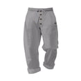 thumbnail image 6 of YLSDY Mens Cotton Linen Pants Casual Summer Vacation Baggy Beach Pants Buttoned Drawstring Yoga Trousers with Pockets Gray M, 6 of 9
