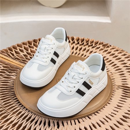 

Plus size women‘s shoes 41-43 Spring and Autumn 2024 New genuine mesh White Shoes summer casual sports Board Shoes