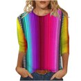thumbnail image 2 of ICHUANYI Clearance Women's Fashion Printed Loose T-shirt 3/4 Sleeves Blouse Round Neck Casual Tops(Hot Pink, L) ICHUANYI WER2023081110445, 2 of 5