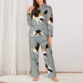 thumbnail image 3 of Junzan Funny Beagle Active Dog Print Womens Pajama Sets,Long Sleeve Button Down For Women Pjs 2 Piece, 3 of 9