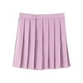 thumbnail image 2 of Girls' Pleated Solid Color A-Line Short Skirt, College Style High Waist School Uniform Skirt for Children and Teenagers, Limited Time Offer Under 10 Dollars, 2 of 3