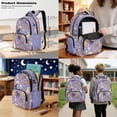thumbnail image 3 of Tutolipy Golden Retriever School Backpack Set with Lunch Bag Pencil Case 3 Pcs Floral Printed Backpack and Lunch Box Set for Boys Girls Lightweight Schoolbag Bookbag Set, Purple, 3 of 7