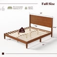 thumbnail image 3 of VanAcc Solid Wood Full Size Bed Frame, Mid Century Modern Bed with Full Panel Headboard, Under-Bed Storage, Brown Walnut, 3 of 10
