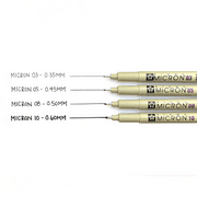 Sakura Pigma Micron Fineliner Drawing Pen Set, Archival Black Ink, 4 Micron Pens Tip Sizes 03, 05, 08, 10