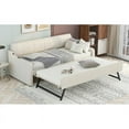 thumbnail image 4 of Twin Size Upholstery Daybed with Trundle and USB Charging Design,Trundle can be flat or erected,Beige, 4 of 14