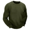 thumbnail image 2 of hopeusnice Men's Solid Color Shirts Long Sleeve Dress Shirts Slim Fit Lounge Tee Workout Activewear Casual Crew Neck Tops Fall Lightweight Clothing For Male Army Green L, 2 of 7