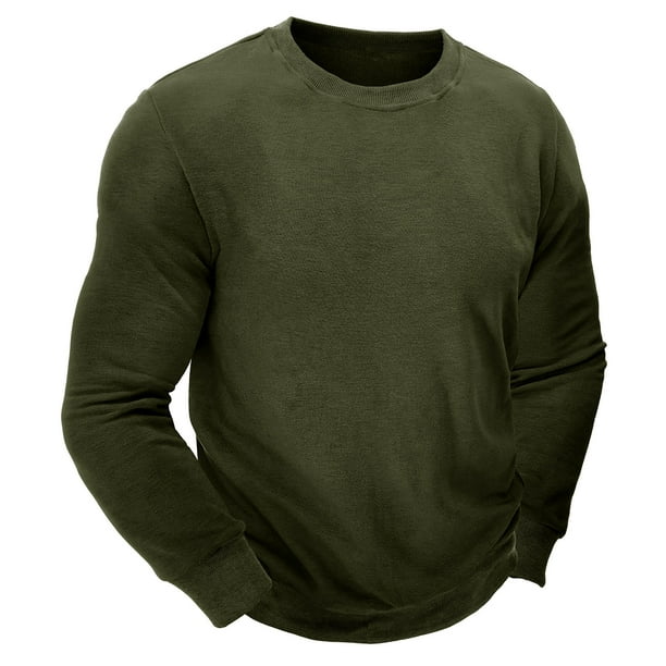 Sudaderas sin capucha para hombre, moda informal, cuello redondo, manga larga, sudaderas gruesas, blusa, blusa para hombre