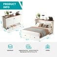 thumbnail image 2 of BALUS Queen Size Murphy Bed Queen with Storage, Folding Bed with Charging Port, White(No Mattress), 2 of 6