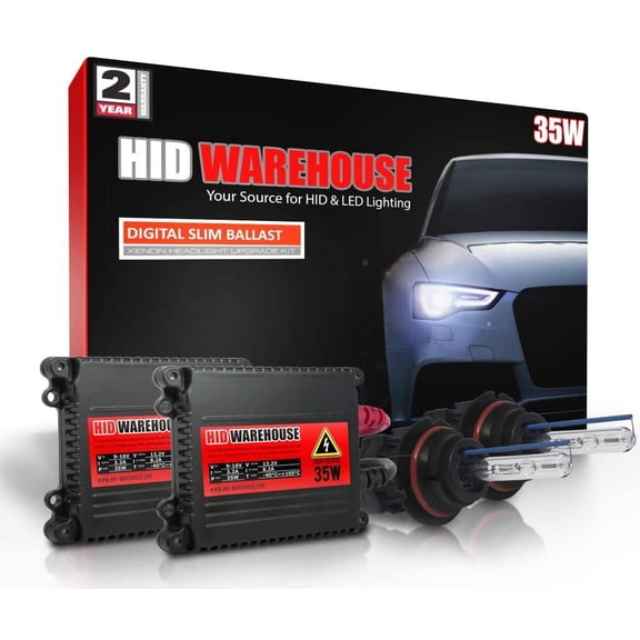 HID-Warehouse 35W Xenon Bundle with Slim Ballast 1 Pair and Bi-Xenon 9007 5000K - 5K Bright White Xenon Bulb - 1 Pair
