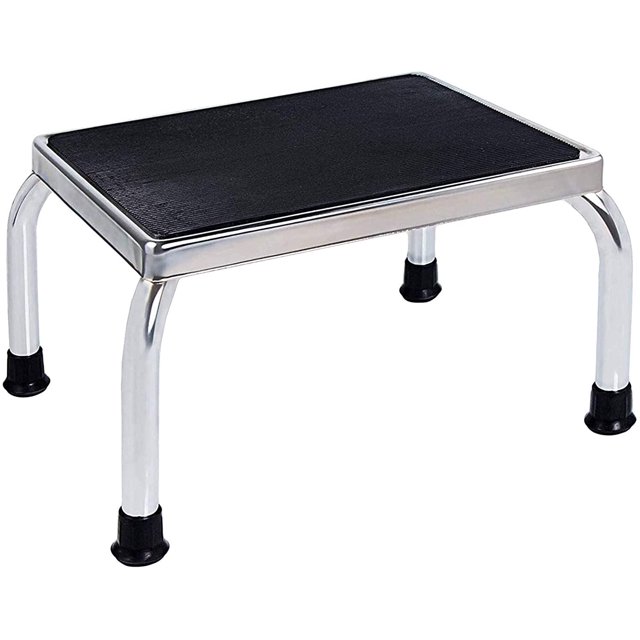 Taburete Vaunn con Plataforma de Goma Antideslizante para Bañera e Inodoro Cromado Negro Vaunn VN-8536565