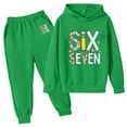 thumbnail image 3 of SonxaHe Big Girl Valentine's Day Outfit Set Letter Graphic Long Sleeve Hoodies Jogger Athletic Soft Cozy Casual Outfits Green,Sized 7-8, 3 of 3